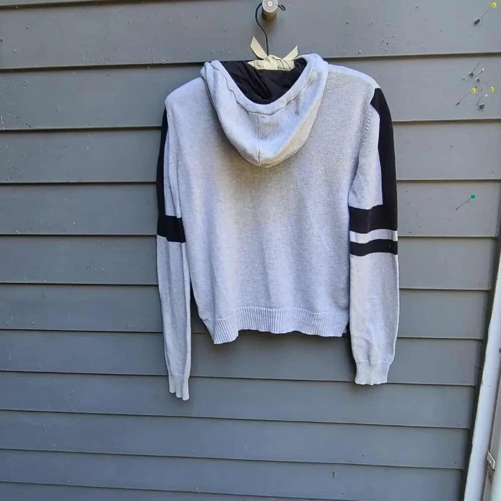 Nike Navy Gray Zip Up Cardigan Sweater with Hood size Medium